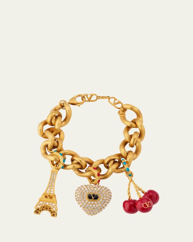 Chez Valentino Bracelet in Metal, Enamel and Swarovski Crystals